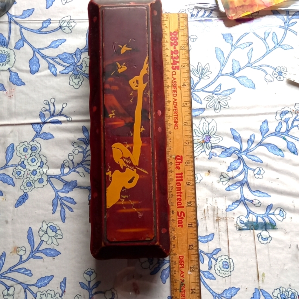 Very old Asian glove box coffin style